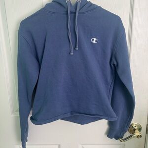 Women’s cropped blue Champion hoodie
